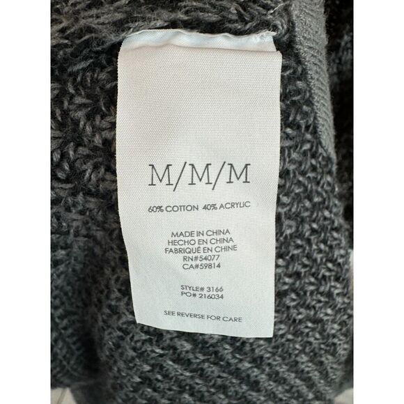 CABI gray cotton blend open front long knit coat cardigan sweater size M - Picture 5 of 8